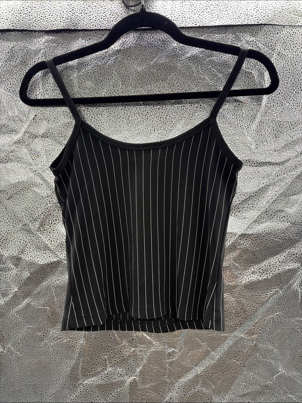 Versace Black Pinstripe Spaghetti-Strap Camisole - Picture 4 of 4